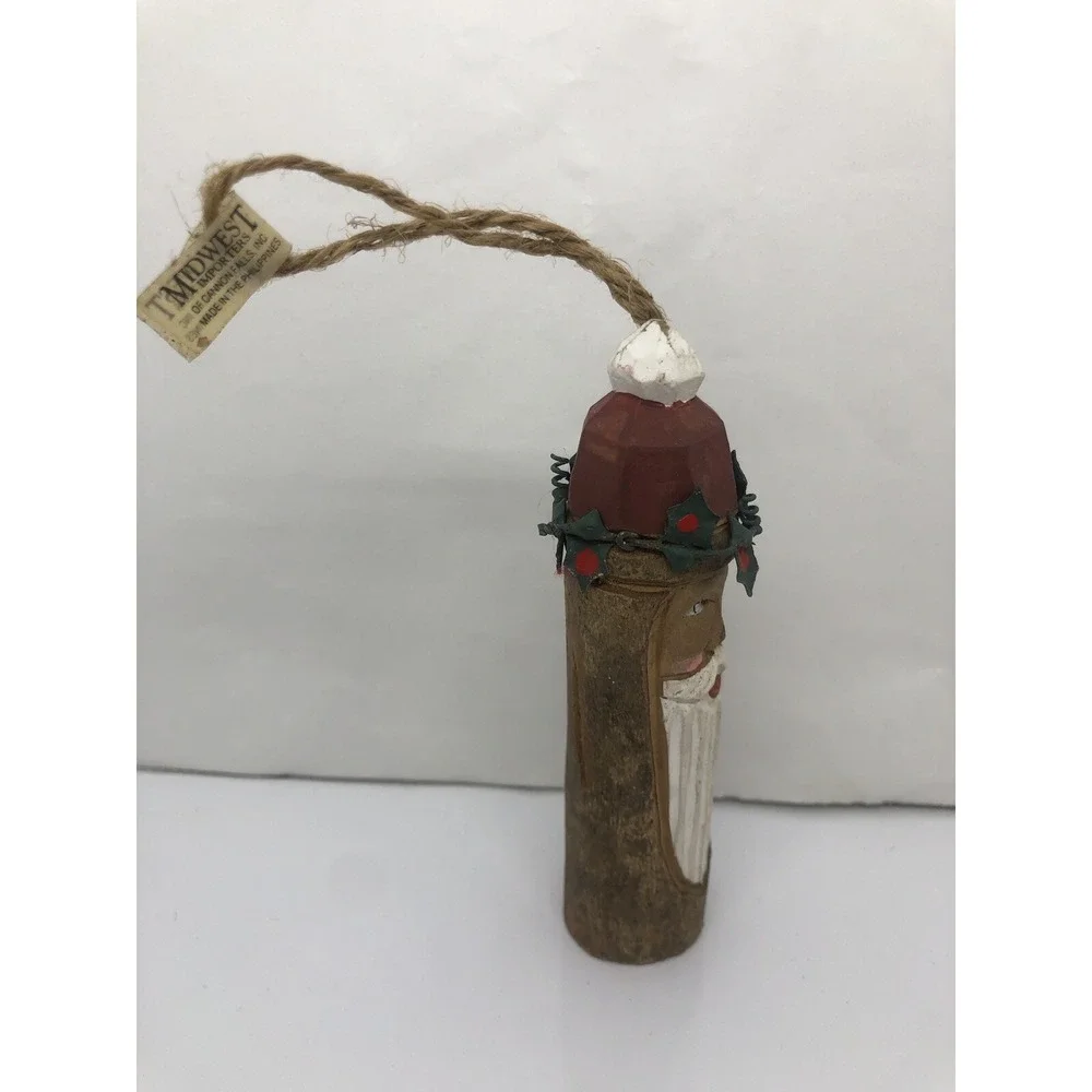 Midwest Cannon Falls‎ Folk Santa Christmas Tree Ornament Primitive Hand Painted